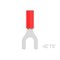 Te Connectivity Fork Terminal, #10 Stud Size, 1.42 mm², 300 V, Nylon Insulated, Red 8-1377173-9 - alternate 4